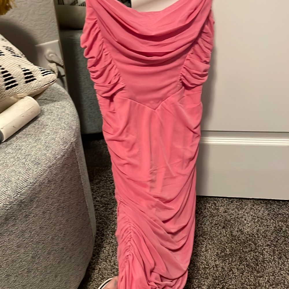 pink hello molly dress cowl neck